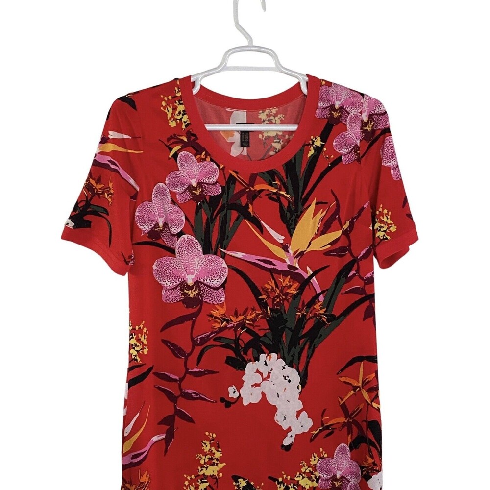 G.I.L.I Got It Love It Womens Red Floral Side Slit Maxi Dress - Picture 2 of 10
